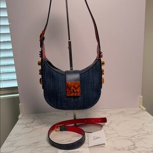 Christian Louboutin Denim Mini Miss Carasky Shoulder Bag
